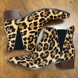 J Crew Calf Hair Ankle Boots, Size 7